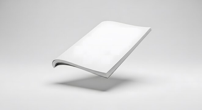 Elevated Brochure Mockup A Clean Presentation of Your Design with Floating Booklet on White Background