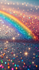 Colorful glitter texture with rainbow sparkles and shiny light reflections