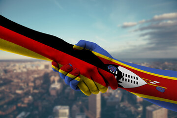 Shaking hands Germany and_Eswatini