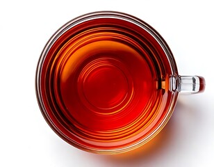 Overhead view of a cup of tea