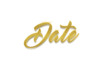 Date transparent 3d text style