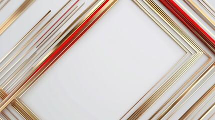 Abstract geometric background with gold and red lines