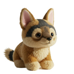 Obraz premium Adorable Small Plush Animal with Brown and Black Fur on a Transparent Background Studio Shot