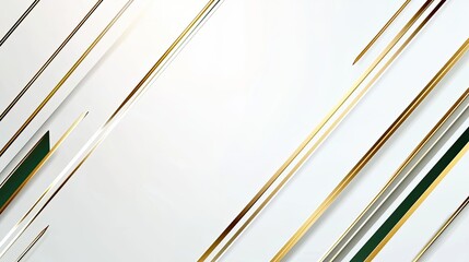 Diagonal lines, gold accents, white backdrop