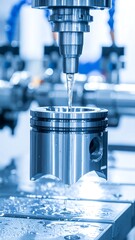 Industrial precision machining of a piston