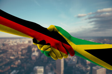 Shaking hands Germany and_Jamaica