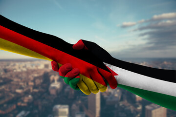 Shaking hands Germany and_Jordan