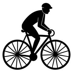 Cyclist riding vintage bicycle retro