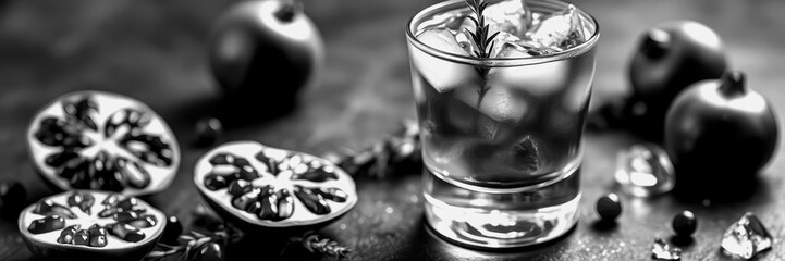 Pomegranate ice cocktail