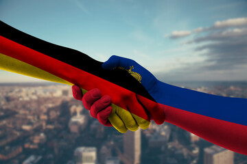 Shaking hands Germany and_Liechtenstein