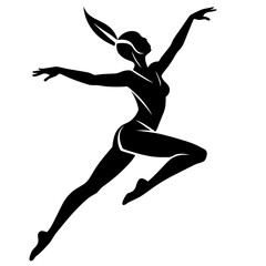 Graceful dancer leap silhouette ballet leaping