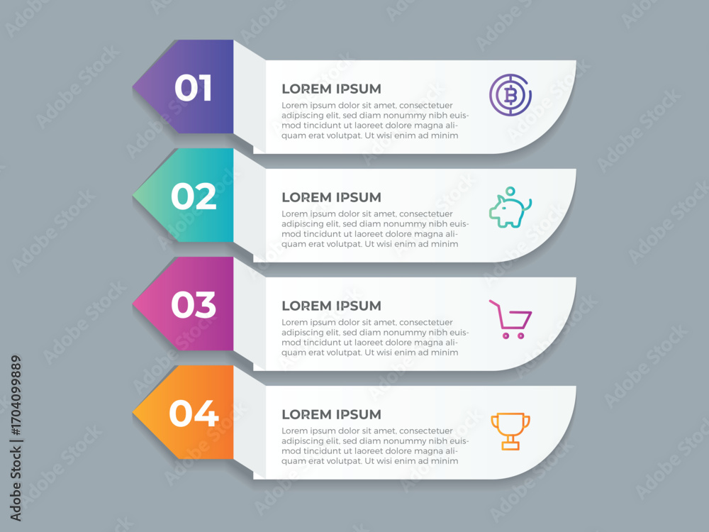 Poster business infographic design template vector with icons and 4 four options or steps. can be used for 