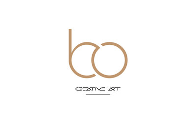 OB, BO, O, B abstract letters logo monogram