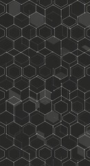 Dark Gray Hexagon Network Abstract Background Technology Data Science Vector Graphic Design
