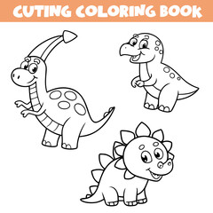 Cute Dinosaurs Coloring Book Fun Prehistoric Outlines