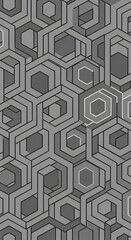 Geometric Hexagon Pattern Seamless Background Abstract Design Modern Vector Illustration Graphic