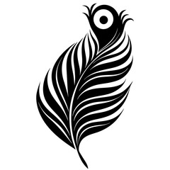 Obraz premium Stylized peacock feather silhouette vector graphic