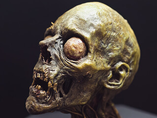 Skull used as halloween decoration symbolizing death and eerie tradition