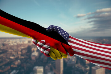 Shaking hands Germany and_US