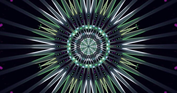 AI-generated abstract featuring sharp green spikes radiating symmetrically from a glowing center