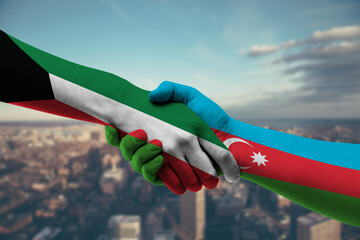 Shaking hands Kuwait and_Azerbaijan