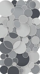Abstract Background with Overlapping Circles and Dots in Shades of Gray and Silver Texture