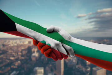 Shaking hands Kuwait and_Bulgaria