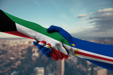 Shaking hands Kuwait and_Cabo Verde