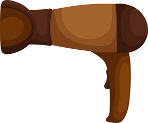 Brown, Geometric, Illustrated Styling Tool with TwoToned Handle and Nozzle.