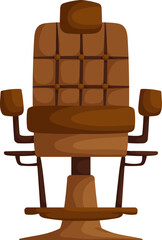 Fictional Armchair Study. A Composition in Brown, Squares and Rounded Shapes.