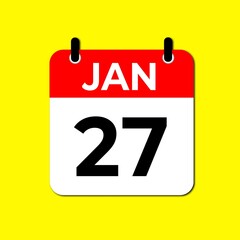 January 27 Day Calendar Vector illustration | January day Calendar Page
