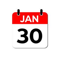 January 30 Day Calendar Vector illustration | January day Calendar Page