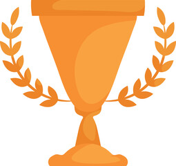 Golden Cup, a Symbol of Victory and Recognition, Surrounded by Stylized Laurels.