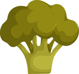 Green Abstract Vegetable. A Cartoonish Design with Curvy and Flowing Shapes.