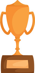 Golden Trophy Illustration, Elegant Cup on Pedestal for Award Celebration.