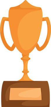 Golden Trophy Illustration, Elegant Cup on Pedestal for Award Celebration.