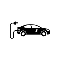 Vector illustration of an electric powered car as an environmentally friendly vehicle