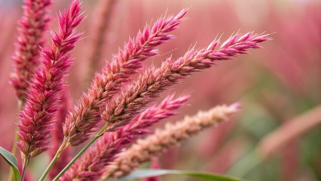 Vibrant Pink Foxtail Grass in a Meadow
Macro Shot of Foxtail Grass in Bloom
Soft Focus of Pink Feathery Plant Stems
Abstract Floral Background with Pink Tones - Powered by Adobe