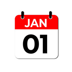 January 1 Day Calendar Vector illustration | January day Calendar Page