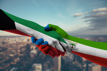 Shaking hands Kuwait and_Equatorial Guinea