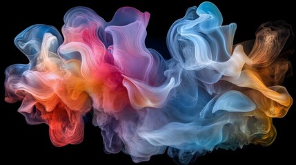 Captivating colorful smoke patterns in motion