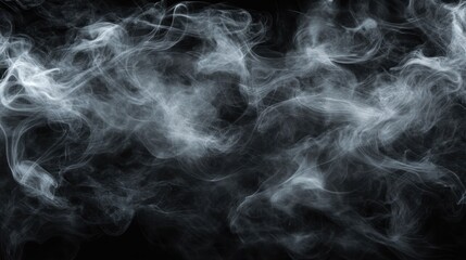 Abstract white smoke texture on black background