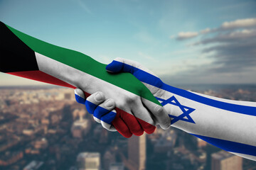 Shaking hands Kuwait and_Israel