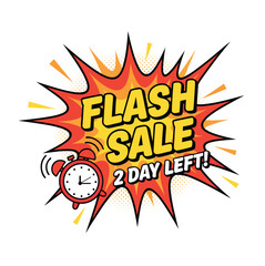 Flash sale promotion with alarm clock isolated on white background special offer and discount advertising campaign for limited time only