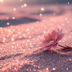 Pink glitter sparkle texture with dreamy glow and soft romantic light