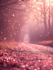 Pink glitter sparkle texture with dreamy glow and soft romantic light