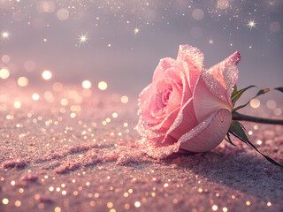 Pink glitter sparkle texture with dreamy glow and soft romantic light