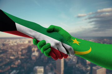 Shaking hands Kuwait and_Mauritania