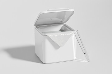 white Flip Top Cap Cosmetic Jars With Tweezer mockup, facial toner cotton pads packaging container, Refillable plastic Cream jar with Flip Cap, collagen moisturizing facial toning pads container © Salihah.K