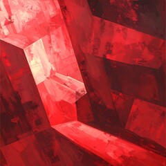 Abstract crimson gem
